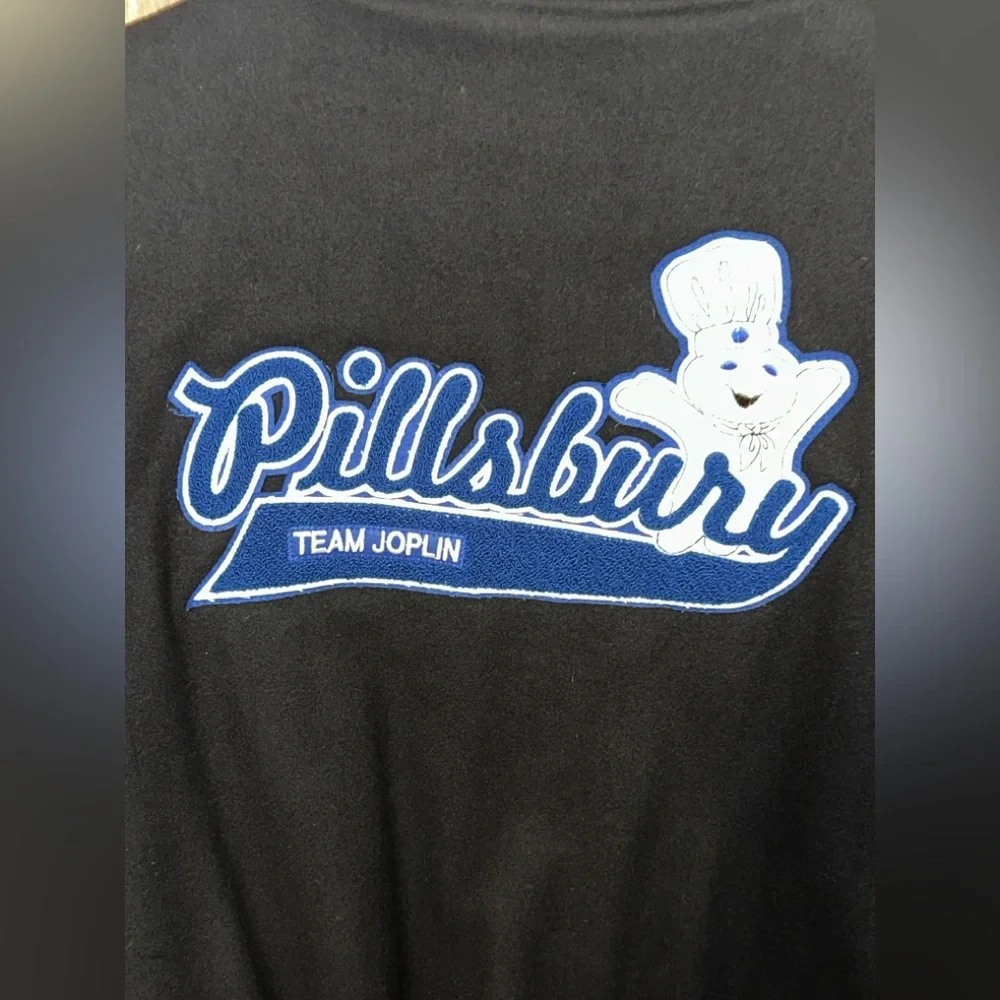 Pillsbury Doughboy Poppin Fresh Varsity Letter Jacket Coat Leather XL